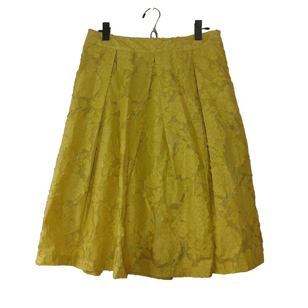 Who What Wear Women 8 Yellow Layered Skirt Zip Close Summer Picnic #930
